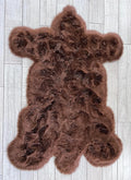 LAMBZY Bear Skin Rug Super Soft Fluffy Faux Fur for Bedroom Floor Sofa Living Room High-Density Plush Shaggy Carpet Sofa Cover Bedside Sheepskin Rug (4'x6', Brown)