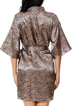 Giova Women's Satin Robe Bride & Bridesmaid Wedding Party Bathrobe Short Kimono Gown