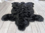 LAMBZY Bear Skin Rug Super Soft Fluffy Faux Fur for Bedroom Floor Sofa Living Room High-Density Plush Shaggy Carpet Sofa Cover Bedside Sheepskin Rug (6'x9', Black)