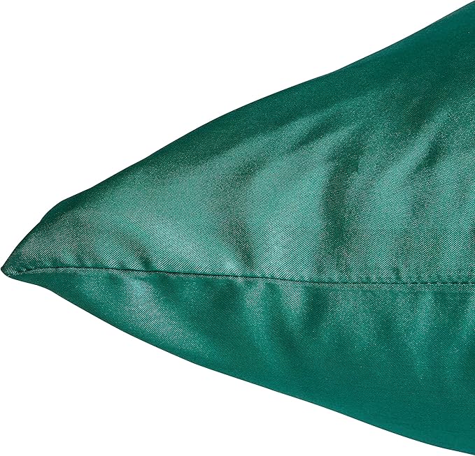 Blackish Green King Size Satin Pillowcase Set of 2 for Hair and Skin,Blackish Green Silk Pillowcase Breathable Pillowcase with Envelope Closure