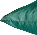 Blackish Green King Size Satin Pillowcase Set of 2 for Hair and Skin,Blackish Green Silk Pillowcase Breathable Pillowcase with Envelope Closure