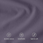 Bare Home 100% Organic Cotton King Duvet Cover Set - Crisp Percale Weave - Lightweight & Breathable - Cooling Duvet Cover Set (King, Dusty Purple)