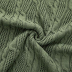 Aormenzy Cable Knit Throw Blankets 90 x 90 Inches, Soft Cozy and Lightweight Knitted Blanket, Machine Washable Acrylic Blanket, Decorative Throw Blanket for Couch Sofa Bed, Forest Green