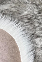 LAMBZY Bear Skin Rug Super Soft Fluffy Faux Fur for Bedroom Floor Sofa Living Room High-Density Plush Shaggy Carpet Sofa Cover Bedside Sheepskin Rug (2'x3', White/Black)