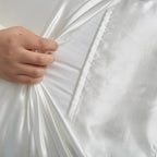 White King Size Satin Pillowcases Set of 2 for Hair and Skin,White Silk Pillowcase Breathable Pillowcase with Envelope Closure