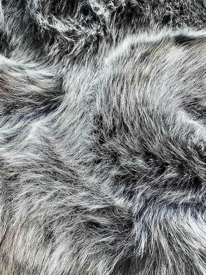 LAMBZY Bear Skin Rug Super Soft Fluffy Faux Fur for Bedroom Floor Sofa Living Room High-Density Plush Shaggy Carpet Sofa Cover Bedside Sheepskin Rug (3'x5', Black/White)