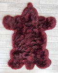 LAMBZY Bear Skin Rug Super Soft Fluffy Faux Fur for Bedroom Floor Sofa Living Room High-Density Plush Shaggy Carpet Sofa Cover Bedside Sheepskin Rug (2'x3', Burgundy)