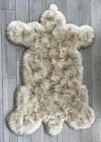 LAMBZY Bear Skin Rug Super Soft Fluffy Faux Fur for Bedroom Floor Sofa Living Room High-Density Plush Shaggy Carpet Sofa Cover Bedside Sheepskin Rug (6'x9', White/Brown)