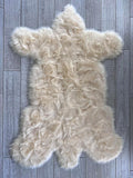 LAMBZY Bear Skin Rug Super Soft Fluffy Faux Fur for Bedroom Floor Sofa Living Room High-Density Plush Shaggy Carpet Sofa Cover Bedside Sheepskin Rug (6'x9', Cream)