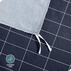 Bare Home Bedding Duvet Cover Extra Long Size - Premium 1800 Super Soft Collection - Lightweight - Soft Textured Bedding (Twin/Twin XL, Grid - Midnight Blue/White)