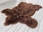 LAMBZY Bear Skin Rug Super Soft Fluffy Faux Fur for Bedroom Floor Sofa Living Room High-Density Plush Shaggy Carpet Sofa Cover Bedside Sheepskin Rug (6'x9', Brown)