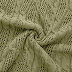 Aormenzy Cable Knit Throw Blankets 30 x 40 Inches, Soft Cozy and Lightweight Knitted Blanket, Machine Washable 100 Percent Acrylic Blanket, Decorative Throw Blanket for Couch Sofa Bed, Olive Green