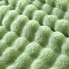 60x80 Inches Ultra-Soft Fuzzy Faux Fur Plush Twin Size Blanket - Thick, Warm Sherpa for Couch, Sofa, Bedroom, Camping - Decorative Blanket for Cozy Warmth, Bubble Light Green