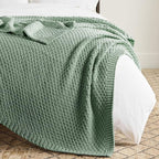 WDCOZY Chunky Cable Knit Throw Blanket Super Soft Warm Knitted Throw Blanket for Couch, Sofa, Chair, Bed Lightweight Breathable Cozy Comfortable Home Decorative Sage Green 60x80 Inches