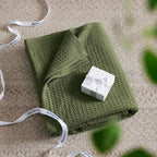 Bedsure Gentlesoft 100% Cotton Blanket Twin XL Size for College Dorm - Breathable and Soft for Spring Summer, Waffle Weave Twin Blanket for Bed, Dorm Room Essentials, Olive Green, 66x90 inches