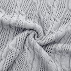 Aormenzy Cable Knit Throw Blankets 60 x 80 Inches, Soft Cozy and Lightweight Knitted Blanket, Machine Washable Acrylic Blanket, Decorative Throw Blanket for Couch Sofa Bed, Silver Grey