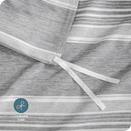 Bare Home Bedding Duvet Cover Queen Size - Premium 1800 Super Soft Collection - Lightweight, Duvet Cover - Soft Textured Bedding (Queen, Stripe - Heathered Charcoal)