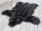 LAMBZY Bear Skin Rug Super Soft Fluffy Faux Fur for Bedroom Floor Sofa Living Room High-Density Plush Shaggy Carpet Sofa Cover Bedside Sheepskin Rug (2'x3', Black)