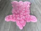 LAMBZY Bear Skin Rug Super Soft Fluffy Faux Fur for Bedroom Floor Sofa Living Room High-Density Plush Shaggy Carpet Sofa Cover Bedside Sheepskin Rug (2'x3', Pink)