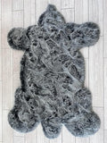 LAMBZY Bear Skin Rug Super Soft Fluffy Faux Fur for Bedroom Floor Sofa Living Room High-Density Plush Shaggy Carpet Sofa Cover Bedside Sheepskin Rug (2'x3', Black/White)