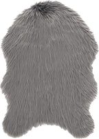 SAFAVIEH Faux Sheep Skin Collection 2' x 3' Grey FSS115D Silken Glam 2.35-inch Thick Accent Rug