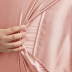 Rose Gold Satin Pillowcase Queen Size Set of 2 for Hair and Skin, Rose Gold Silk Pillowcase Breathable Pillowcase with Envelope Closure