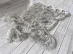 LAMBZY Bear Skin Rug Super Soft Fluffy Faux Fur for Bedroom Floor Sofa Living Room High-Density Plush Shaggy Carpet Sofa Cover Bedside Sheepskin Rug (4'x6', Grey)