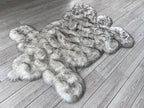 LAMBZY Bear Skin Rug Super Soft Fluffy Faux Fur for Bedroom Floor Sofa Living Room High-Density Plush Shaggy Carpet Sofa Cover Bedside Sheepskin Rug (5'x7', White/Black)