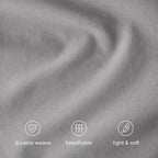 Bare Home 100% Organic Cotton Queen Duvet Cover Set - Crisp Percale Weave - Lightweight & Breathable - Cooling Duvet Cover Set (Queen, Light Grey)