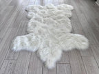 LAMBZY Bear Skin Rug Super Soft Fluffy Faux Fur for Bedroom Floor Sofa Living Room High-Density Plush Shaggy Carpet Sofa Cover Bedside Sheepskin Rug (5'x7', White)