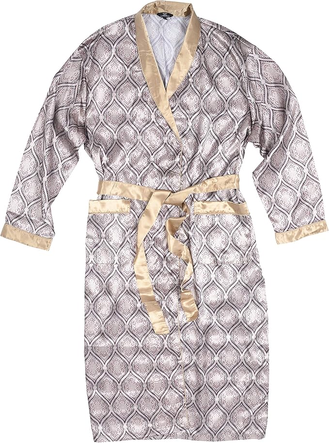 Mens Silky Satin Robe