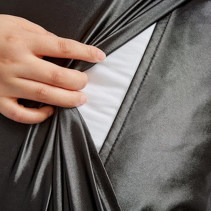 Black King Size Satin Pillowcases Set of 2 for Hair and Skin,Black Silk Pillowcase Breathable Pillowcase with Envelope Closure