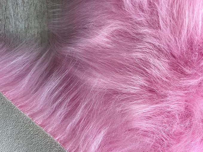 LAMBZY Bear Skin Rug Super Soft Fluffy Faux Fur for Bedroom Floor Sofa Living Room High-Density Plush Shaggy Carpet Sofa Cover Bedside Sheepskin Rug (3'x5', Pink)