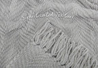 Chanasya Premium Textured Knit Throw Blanket with Tassels - Soft, Cozy Blanket for Couch, Bed, Living Room - 50" x 65” - Silver