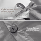 Bare Home 100% Organic Cotton California King Duvet Cover Set - Crisp Percale Weave - Lightweight & Breathable - Cooling Duvet Cover Set (Cal King, Light Grey)