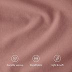 Bare Home 100% Organic Cotton Extra Long Duvet Cover Set - Crisp Percale Weave - Lightweight & Breathable - Cooling Duvet Cover Set (Twin/Twin XL, Dusty Rose)