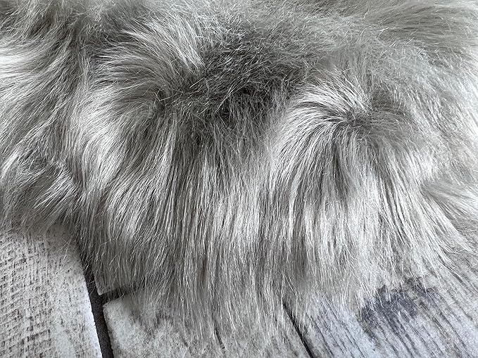 LAMBZY Bear Skin Rug Super Soft Fluffy Faux Fur for Bedroom Floor Sofa Living Room High-Density Plush Shaggy Carpet Sofa Cover Bedside Sheepskin Rug (4'x6', Grey)