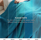 Bedsure Gentlesoft 100% Cotton Blanket Queen Size for Bed - Breathable and Soft for Spring Summer, Thick Cozy Waffle Weave Blanket Gifts for Women, Teal, 90x90 Inches