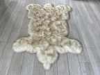 LAMBZY Bear Skin Rug Super Soft Fluffy Faux Fur for Bedroom Floor Sofa Living Room High-Density Plush Shaggy Carpet Sofa Cover Bedside Sheepskin Rug (3'x5', White/Brown)