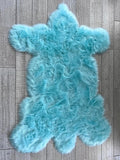 LAMBZY Bear Skin Rug Super Soft Fluffy Faux Fur for Bedroom Floor Sofa Living Room High-Density Plush Shaggy Carpet Sofa Cover Bedside Sheepskin Rug (4'x6', Blue)