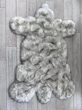 LAMBZY Bear Skin Rug Super Soft Fluffy Faux Fur for Bedroom Floor Sofa Living Room High-Density Plush Shaggy Carpet Sofa Cover Bedside Sheepskin Rug (5'x7', White/Black)