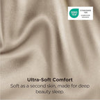 Bedsure Satin Pillowcase 2 Pack Similar to Silk Pillow Cases Standard Size, Pillow Case for Sleeping Women with Envelope Closure, Gifts for Women Men, Khaki, 20x26 Inches, 2pcs